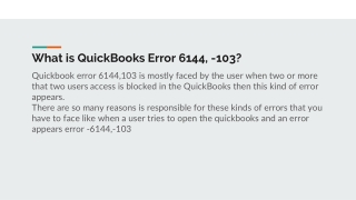 What is QuickBooks Error 6144, -103_