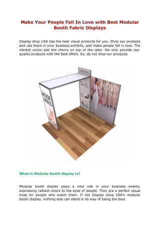 Make Your People Fall In Love with Best Modular Booth Fabric Displays