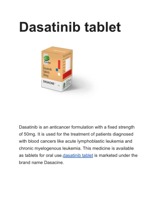Dasatinib tablet