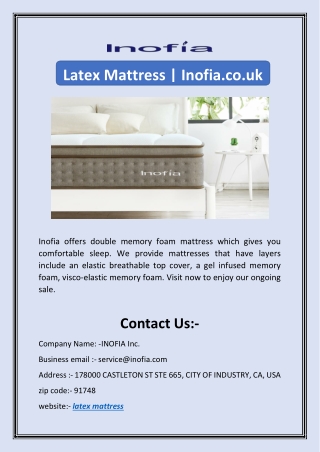 Latex Mattress | Inofia.co.uk