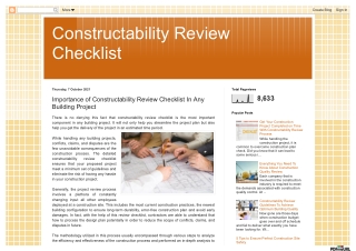 Importance of Constructability Review Checklist In Any Building Project