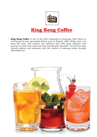 5% Off - King Kong Coffee Restaurant menu Geebung, QLD