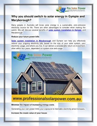 Solar System Installation in Maryborough