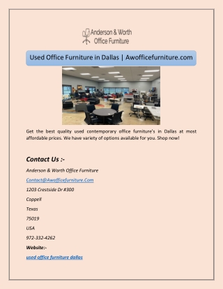 Used Office Furniture in Dallas | Awofficefurniture.com