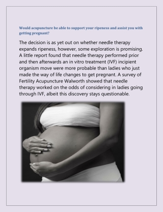 Find the best Pregnancy Acupuncture in Herne Hill