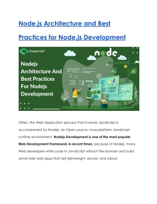 Node.js Architecture and Best Practices for Node.js Development
