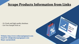 Scrape Products Information from Links