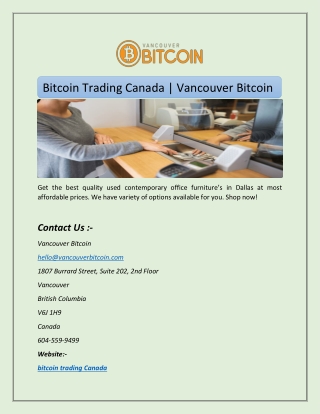 Bitcoin Trading Canada | Vancouver Bitcoin