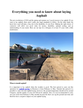 Everything you need to know about laying asphalt