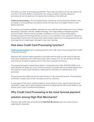 Seamless Credit Card Processing for High-Risk businesses.