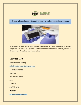 Cheap Iphone Screen Repair Sydney | Mobilerepairfactory.com.au