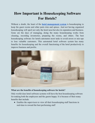 How Important is Housekeeping Software For Hotels?