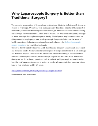 Why Laparoscopic Surgery is Better than Traditional Surgery