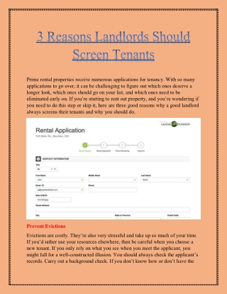 3 Reasons Landlords Should Screen Tenants