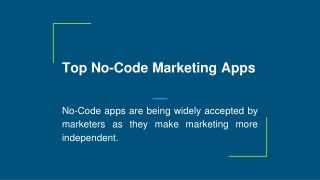 Top No-Code Marketing Apps