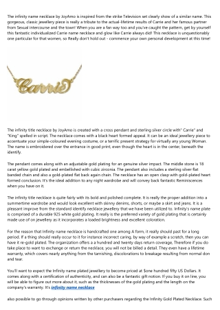 carrie name necklace Explained in Fewer than 140 Characters