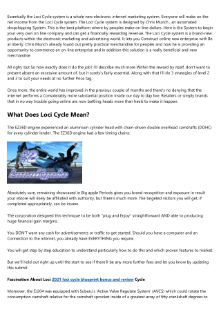 The Loci Cycle Diaries