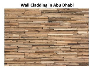 Wall Cladding in Abu Dhabi