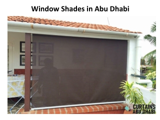 Window Shades in Abu Dhabi