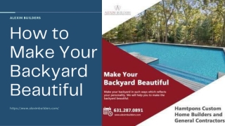 How to Make Your Backyard Beautiful