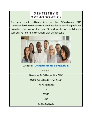 Orthodontist The Woodlands Tx  Dentistandorthodontist.com