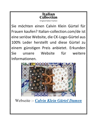 Calvin Klein Gürtel Damen  Italian-collection.com de