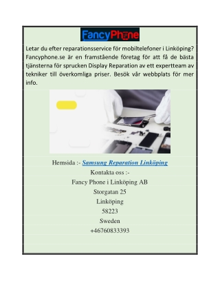Samsung reparation Linköping  Fancyphone.se
