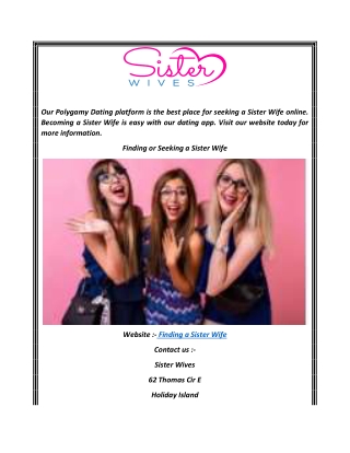 Finding or Seeking a Sister Wife