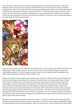 Website Situs Poker V - PKV Poker Online Uang Asli Informasi Langka
