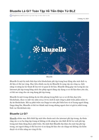 Bluzelle Là Gì Toàn Tập Về Tiền Điện Tử BLZ