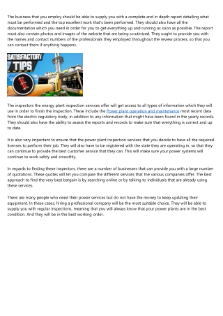Where to Find Guest Blogging Opportunities on Power plant operation and maintena