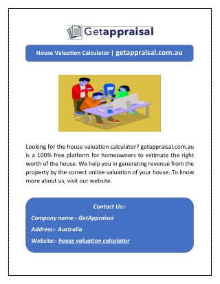 House Valuation Calculator | getappraisal.com.au