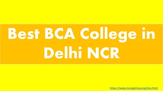 Best BCA College in Delhi NCR
