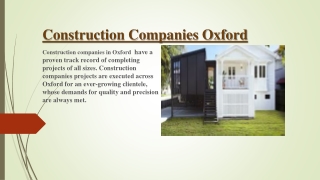 Construction Companies Oxford