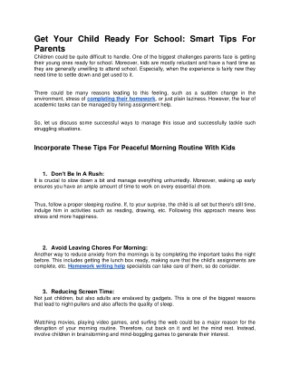 Get Your Child Ready For School: Smart Tips For Parents