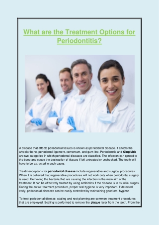 What are the Treatment Options for Periodontitis