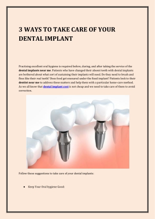 3 WAYS TO TAKE CARE OF YOUR DENTAL IMPLANT pdf
