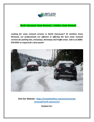 North Vancouver Snow Removal | Limitless Snow Removal