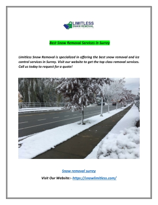 Best Snow Removal Services in Surrey