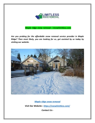 Maple ridge snow removal | Snowlimitless.com