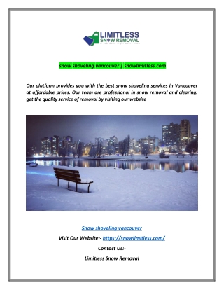 snow shoveling vancouver | snowlimitless.com