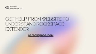 Get Help from website to understand rockspace extender- Re.Rockspace.Local