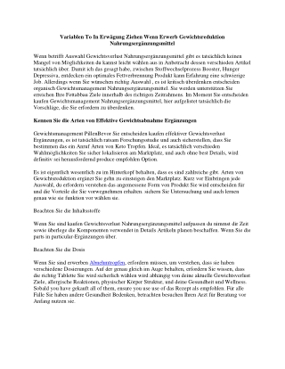 Variablen To In Erwägung Ziehen Wenn Erwerb Gewichtsreduktion Nahrungsergänzungsmittel