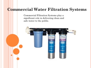 Commercial Water Filtration Systems