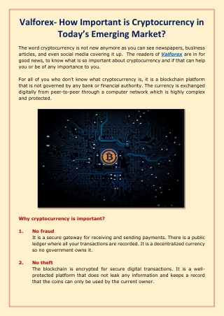 Valforex- How Important is Cryptocurrency in Today’s Emerging Market-converted