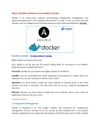 What is Ansible and How to Use Ansible in Docker