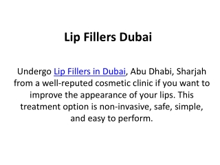 Lip Fillers Dubai