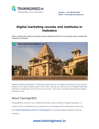 Digital marketing courses and institutes in Vadodara