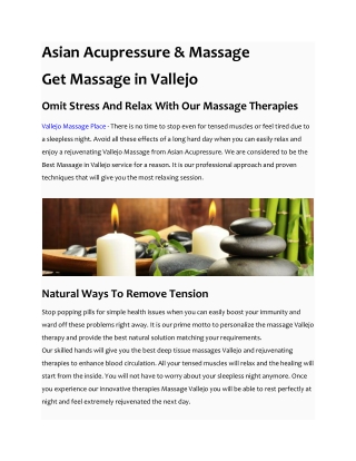 Massage Therapist Vallejo