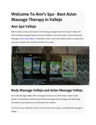 Vallejo Massage Place